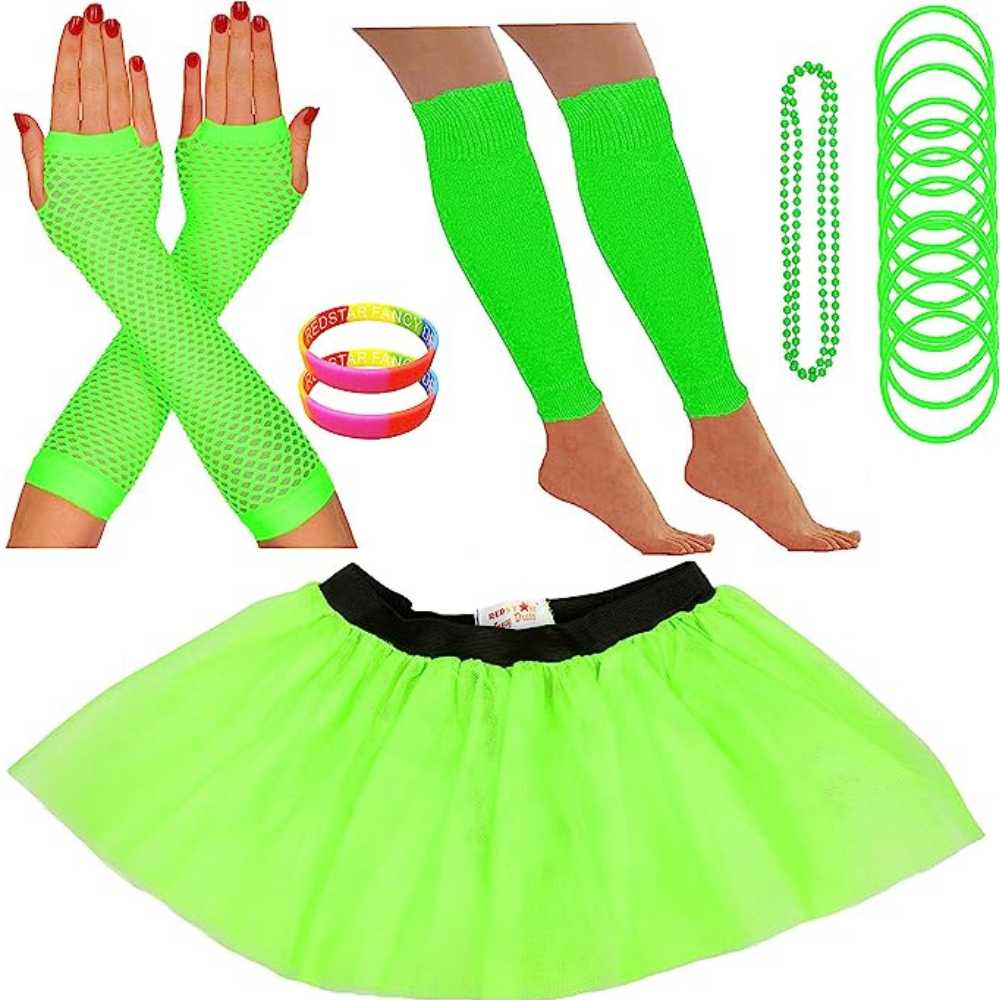 1 SET NEON Leg Warmers Outfit 80s Costumes For Girls 80s Earrings £22.55 -  PicClick UK