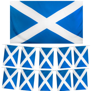 Scotland St. Andrews Day Flag, Bunting 2pc Set Patriotic Football Euro